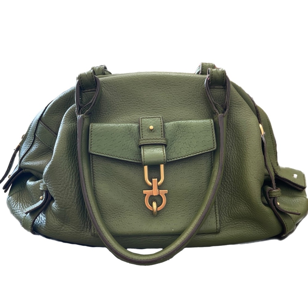 Salvatore Ferragamo Green Leather Bag